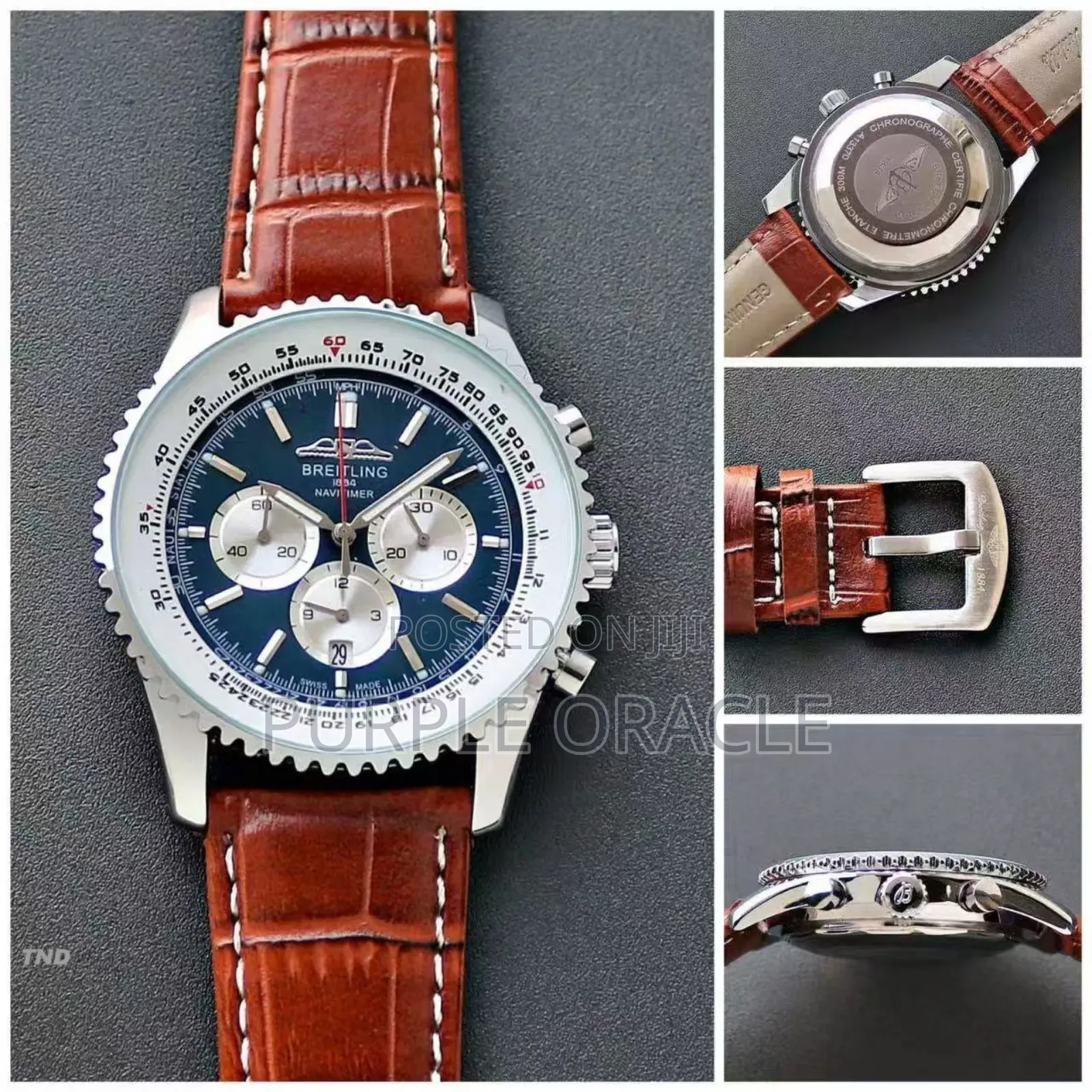 Breitling Genuine Leather Strap Watch.
