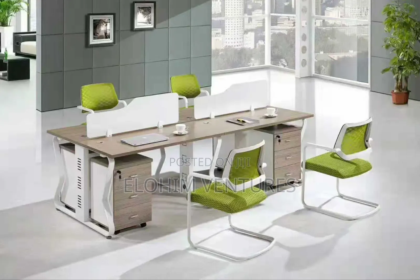 Wooden Workstation 4 People