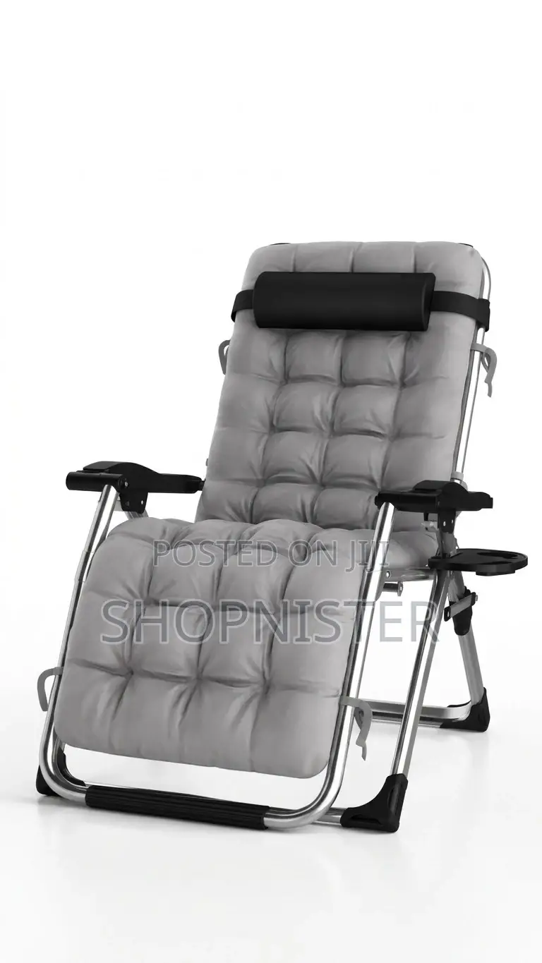 Luxury Folding Recliner With Thick Cushion Side Tray