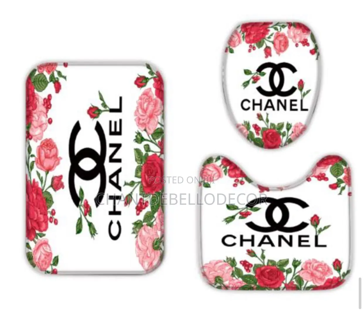3-Pieces Toilet Mats Set( Kindly Slide Left for More Designs )