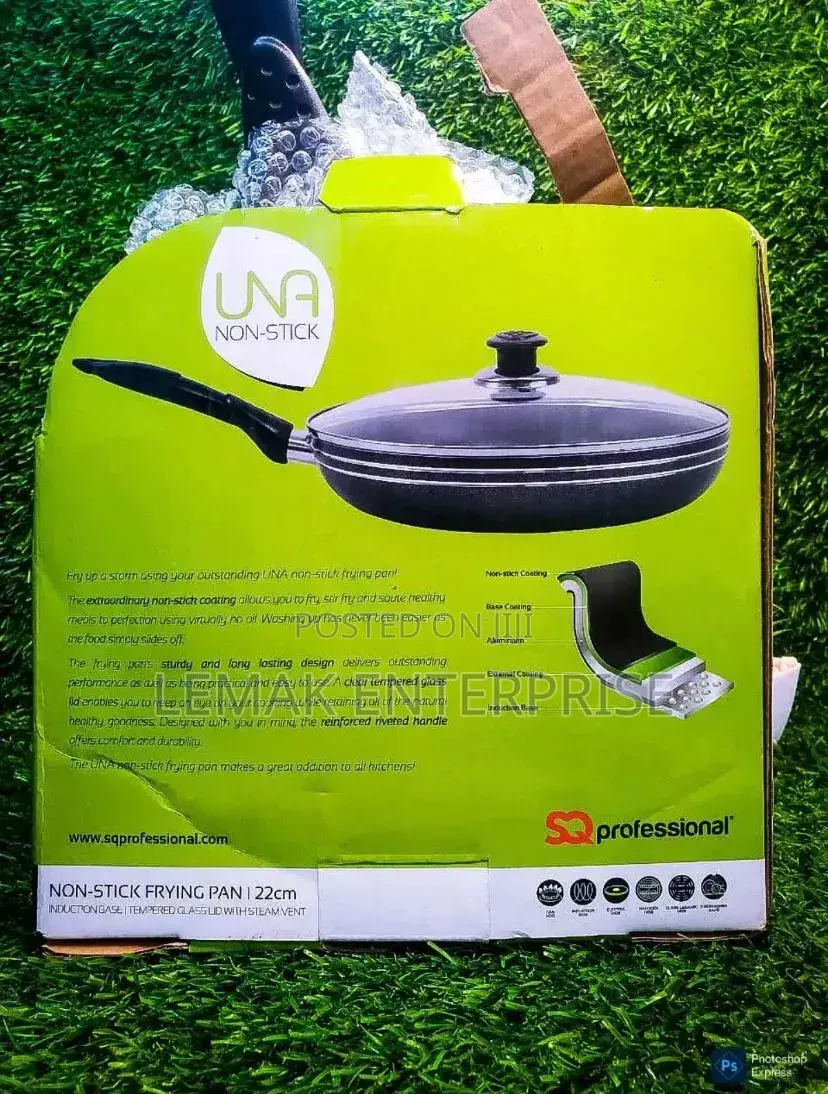 Sq Professional Non-Stick Frying Pan With Lid 22cm
