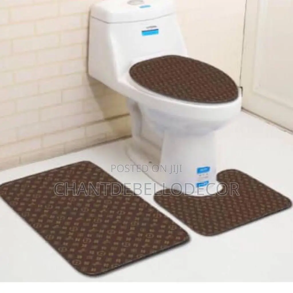 3-Pieces Toilet Mats Set( Kindly Slide Left for More Designs )