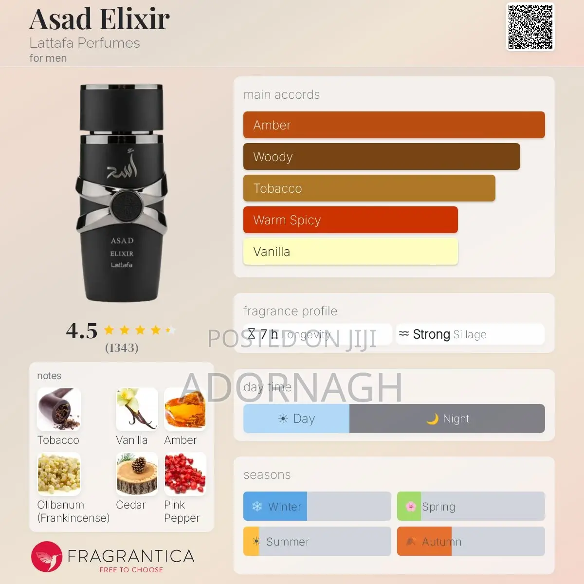 Lattafa Asad Elixir 100ml Edp Long Lasting Men Perfume