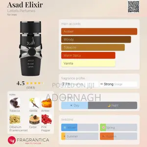 Lattafa Asad Elixir 100ml Edp Long Lasting Men Perfume
