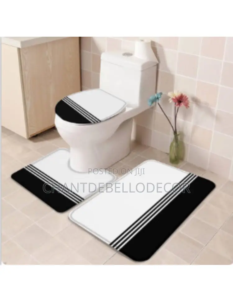 3-Pieces Toilet Mats Set( Kindly Slide Left for More Designs )