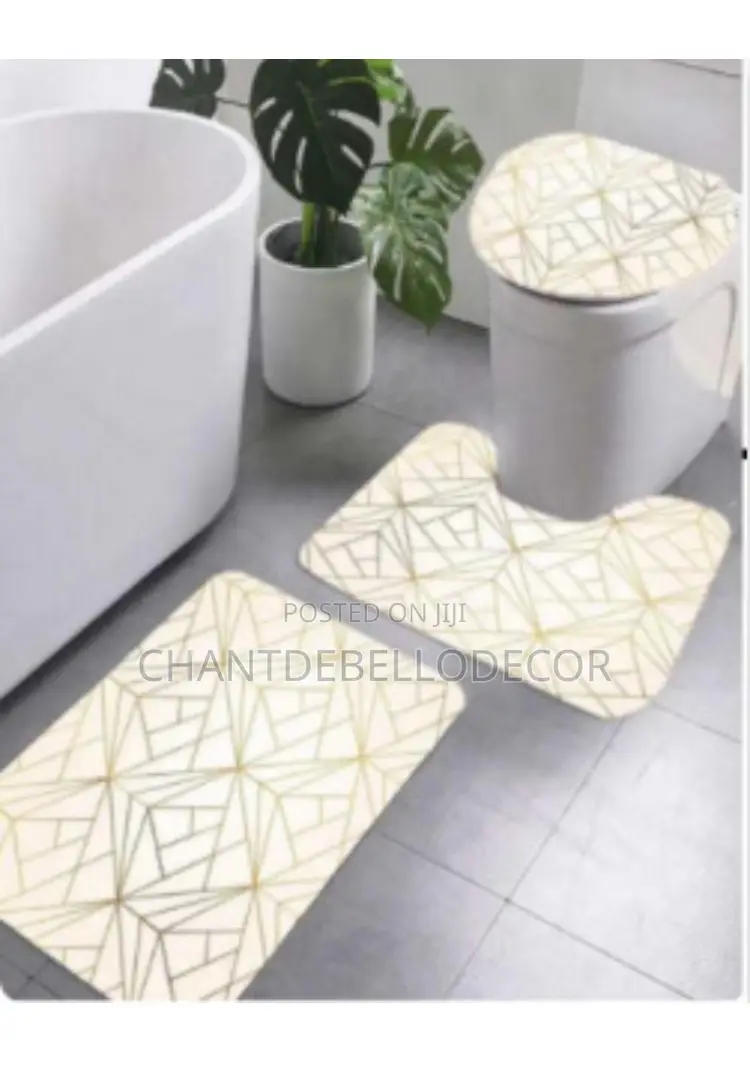 3-Pieces Toilet Mats Set( Kindly Slide Left for More Designs )