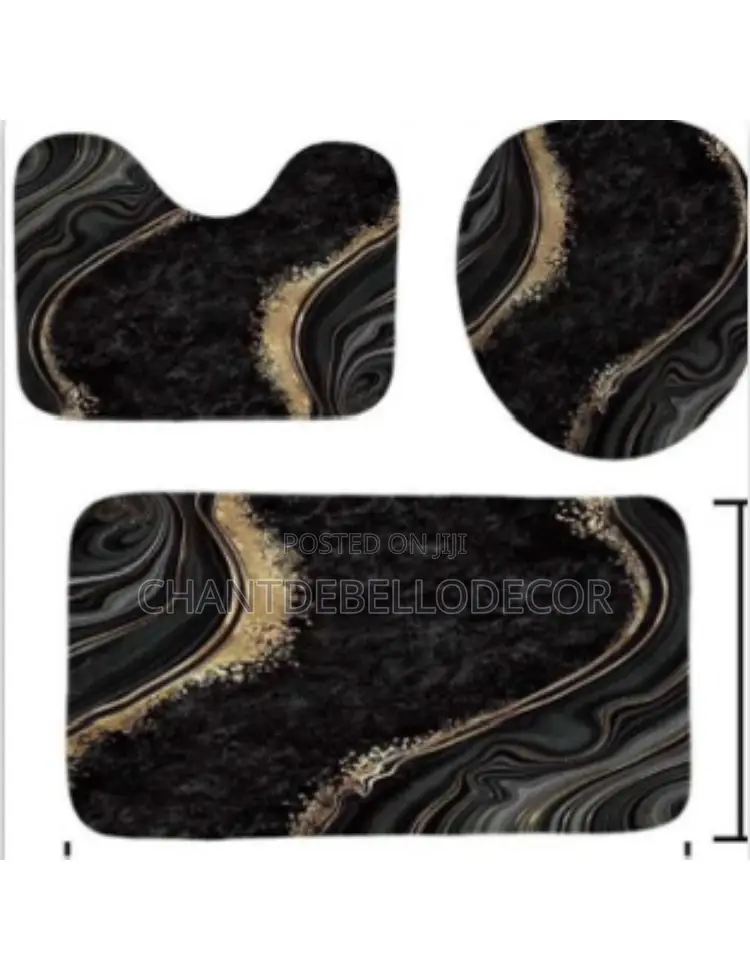3-Pieces Toilet Mats Set( Kindly Slide Left for More Designs )