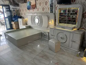 Royal Bed, Comes With Royal Beautiful Dressing Mirror and Side Tables