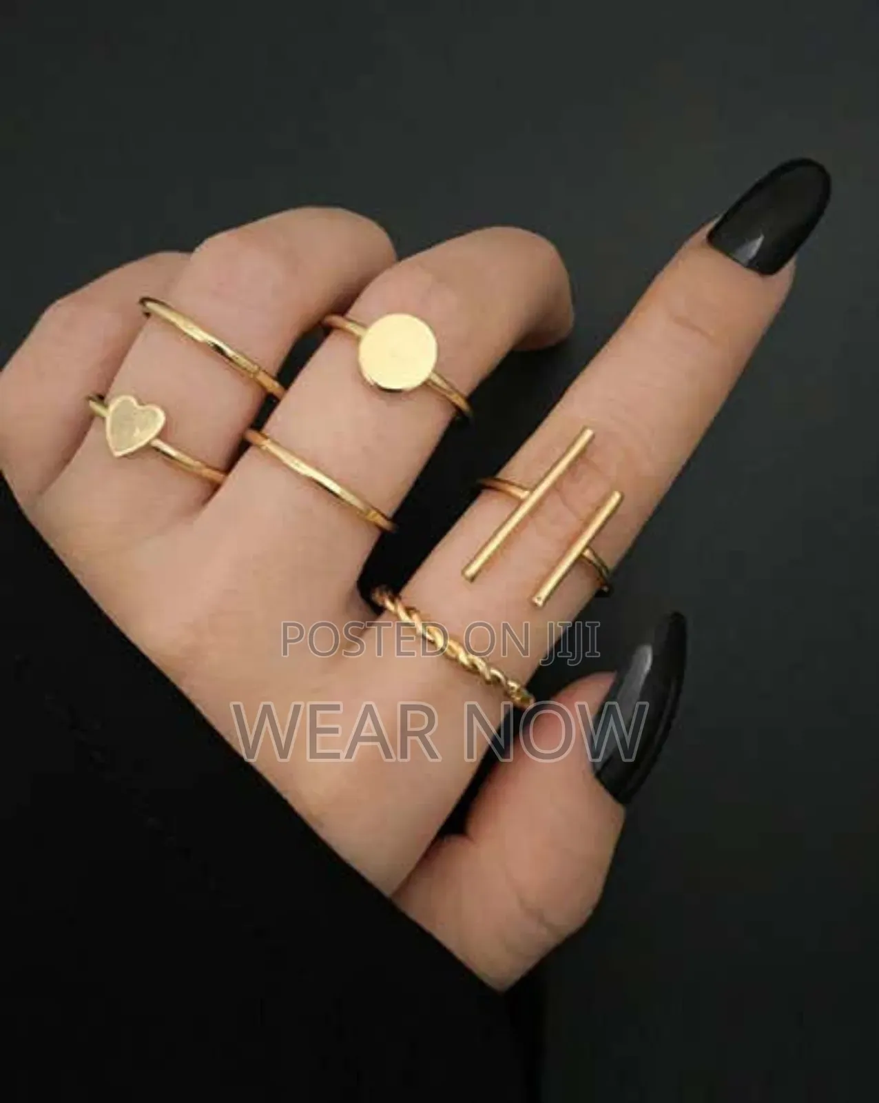Gold Plated Contemporary Stackable Rings Set
