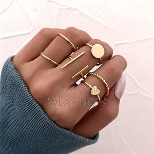 Gold Plated Contemporary Stackable Rings Set