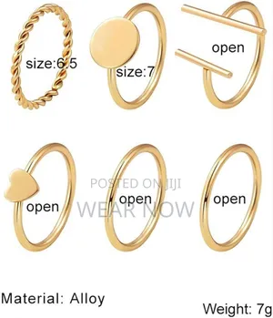 Gold Plated Contemporary Stackable Rings Set