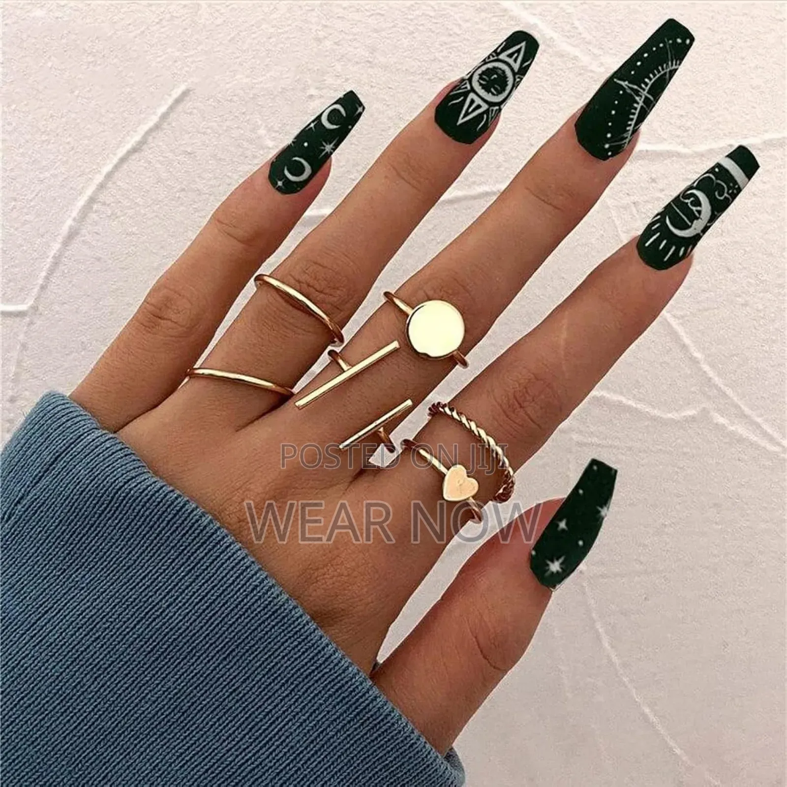 Gold Plated Contemporary Stackable Rings Set