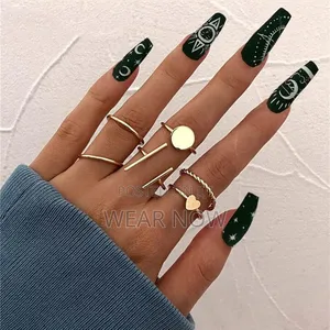 Gold Plated Contemporary Stackable Rings Set