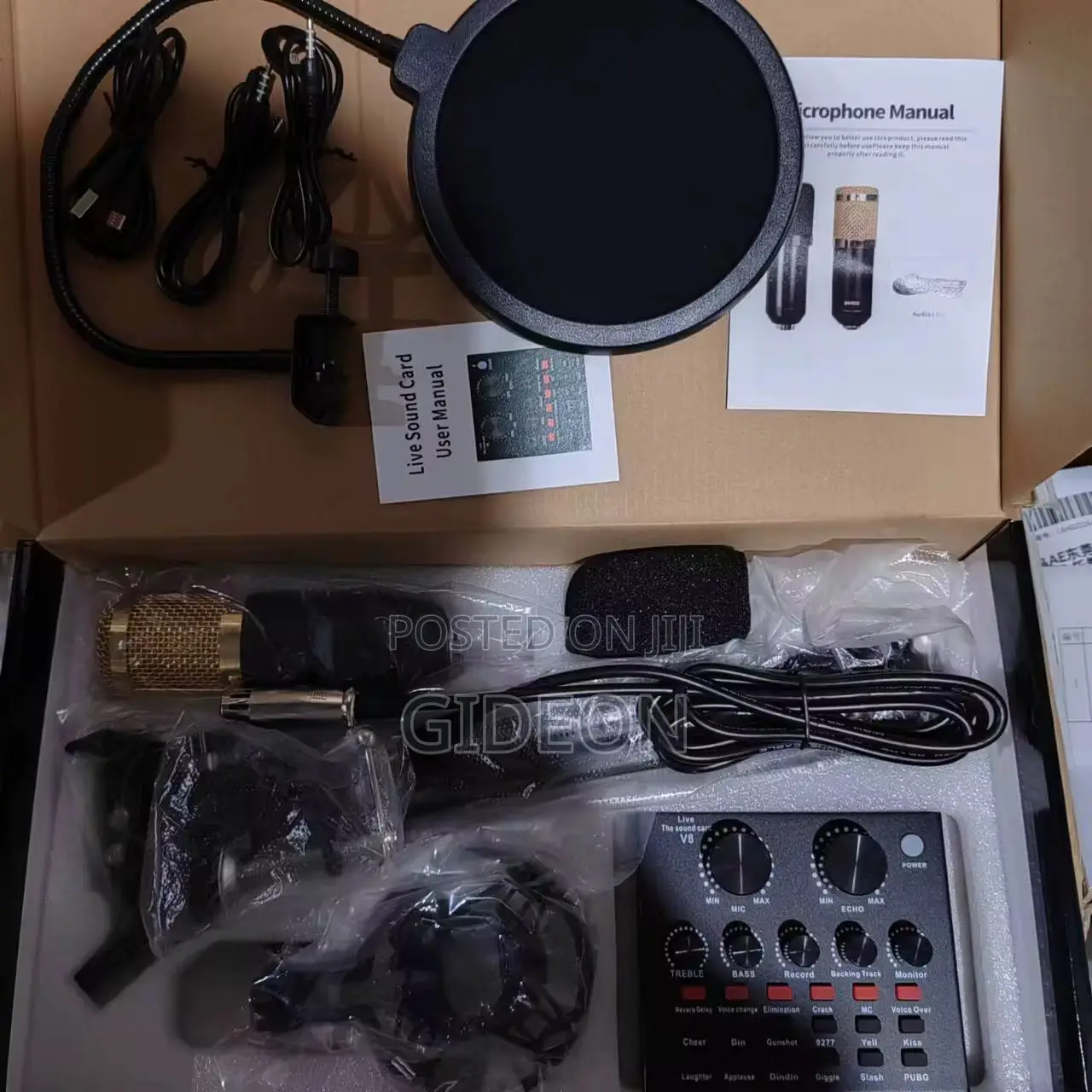 Professional Condenser Microphone V8 Soundcard