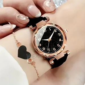 2 PCS Women's Watch Bracelet in Rose Gold