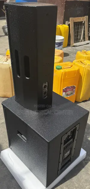 Pro Nak Pa System Featuring Line Arrays and Subwoofer.