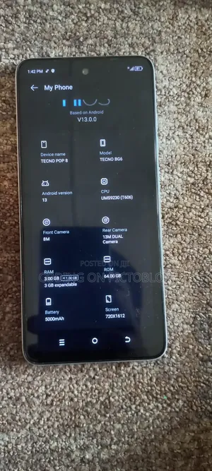 Tecno Pop 8 64 GB Blue