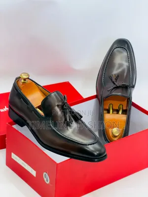 Coffee Brown Salvatore Ferragamo Men's Stylish Ring My Bell Shoes