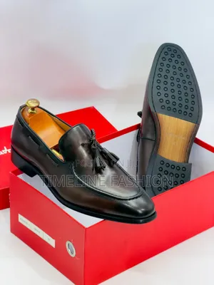 Coffee Brown Salvatore Ferragamo Men's Stylish Ring My Bell Shoes