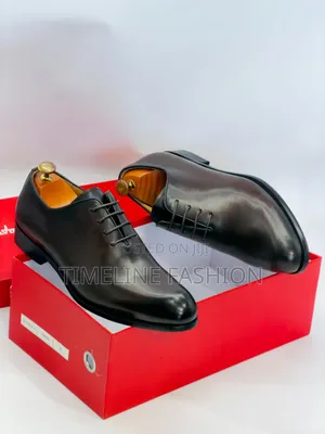 Coffee Brown Salvatore Ferragamo Men's Leather Plain Shoes