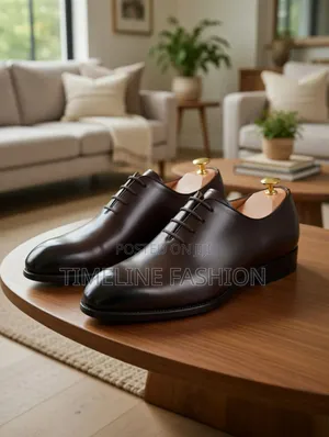 Coffee Brown Salvatore Ferragamo Men's Leather Plain Shoes