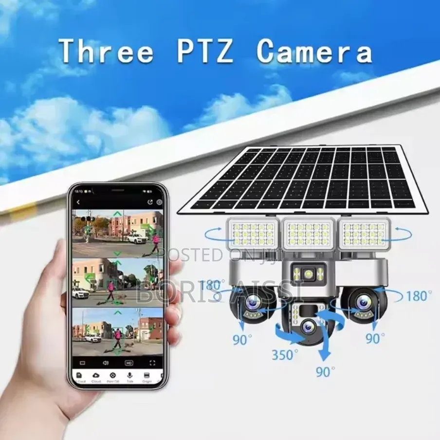 V380 Pro 3 Lens 4g Solar Smart Alarm Security PTZ CCTV 2ways Audio