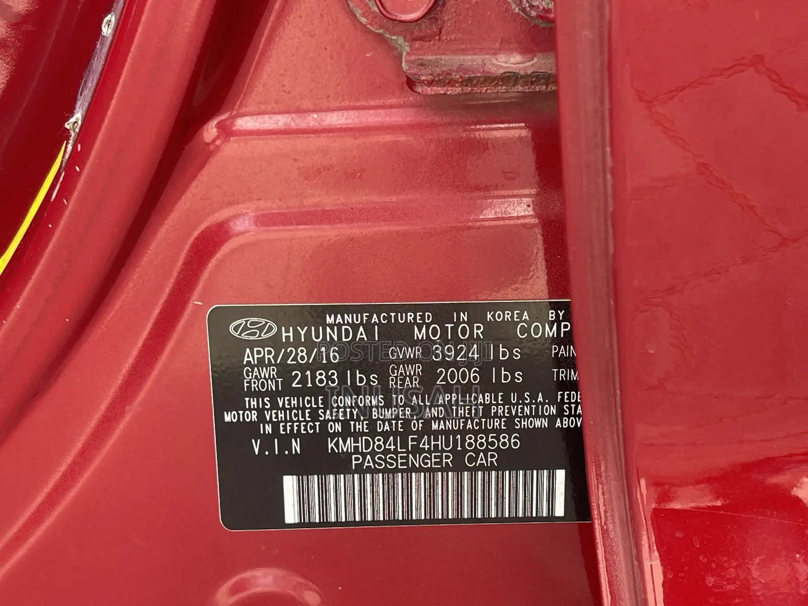 Hyundai Elantra SE Sedan FWD (2.0L 4cyl 6M) 2017 Red