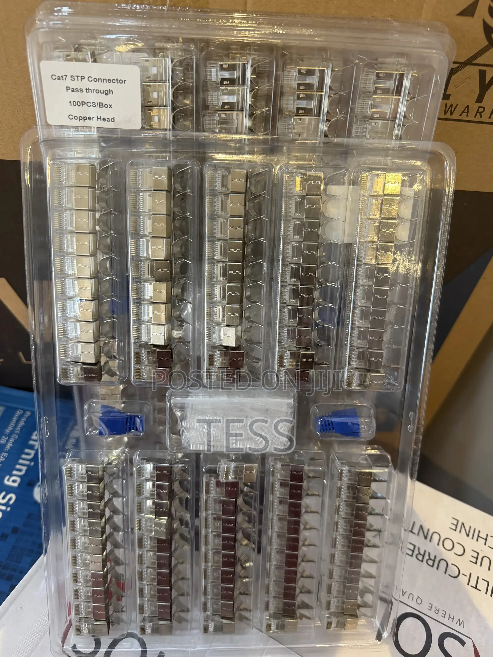 Cat7 Rj45 Connector Pass Through Shielded 100pcs