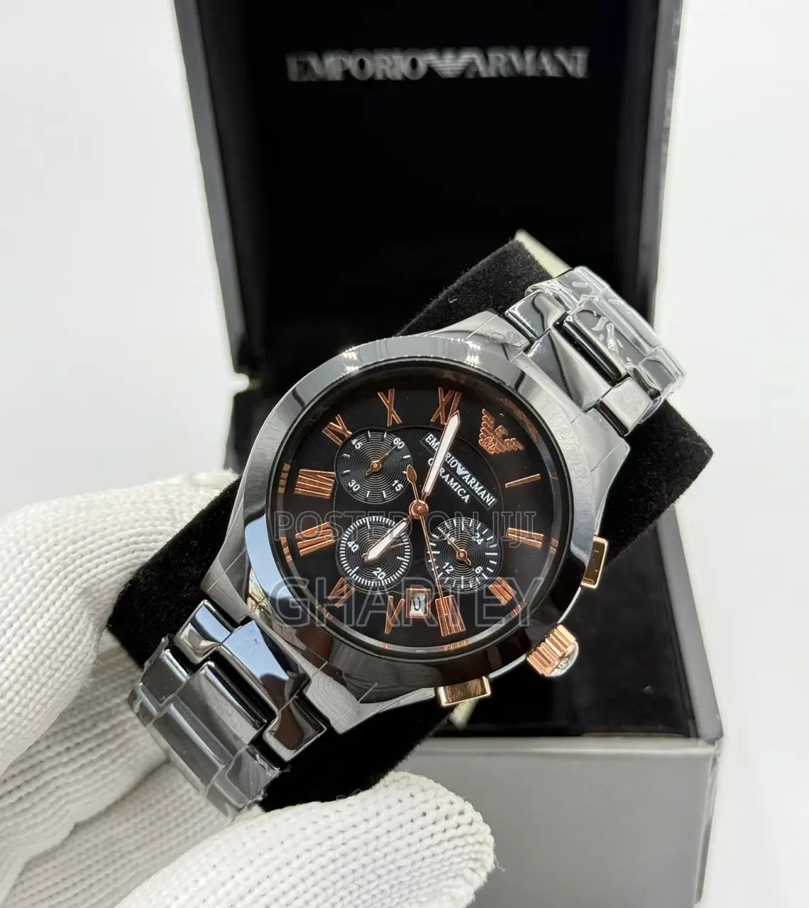 Emporio Armani Luxury Ceramic Chronograph Watch