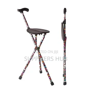 Foldable Walking Aid Stick With Seat