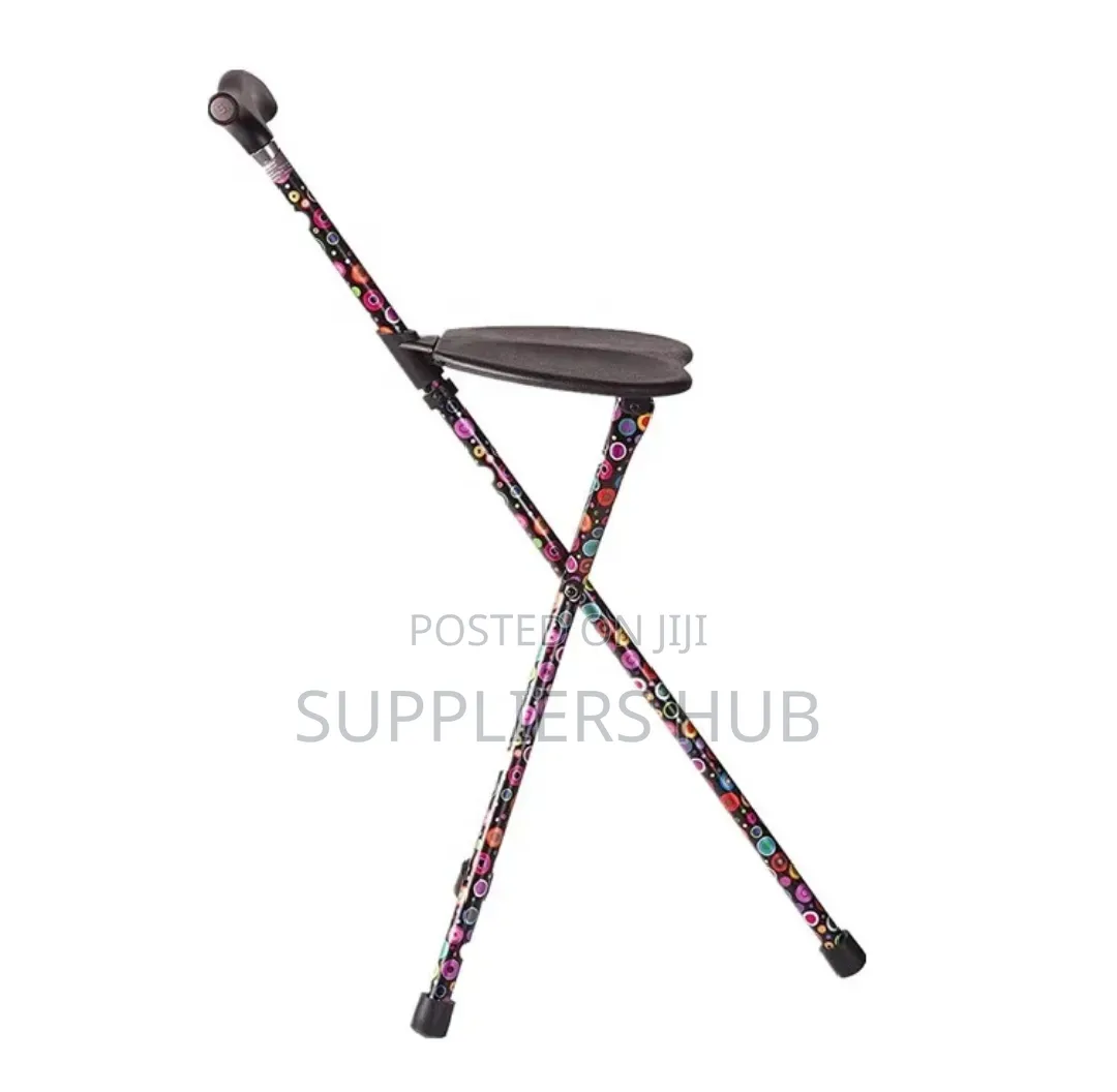Foldable Walking Aid Stick With Seat