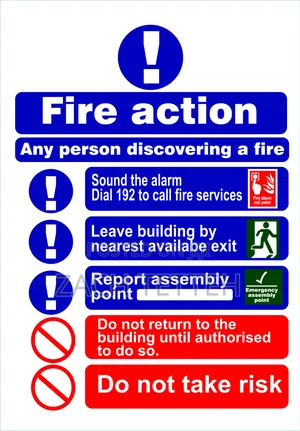 Fire Action Sign