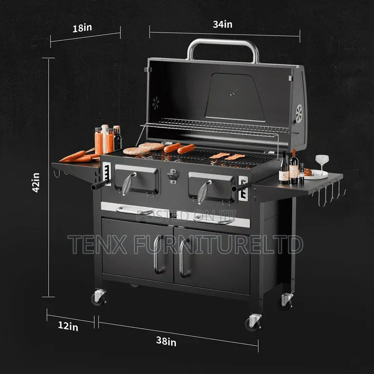 Barbecue Stand With Wheels (Charcoal?