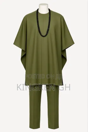 Dansiki Men's Native Wear Olive Color