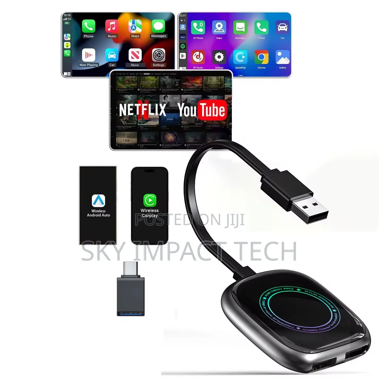 Wireless Carplay and Android Auto Ai Box (Youtube View)
