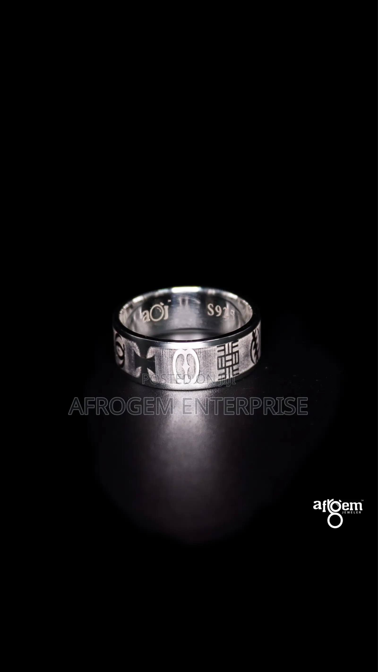 360 Adinkra Symbol Themed Ring