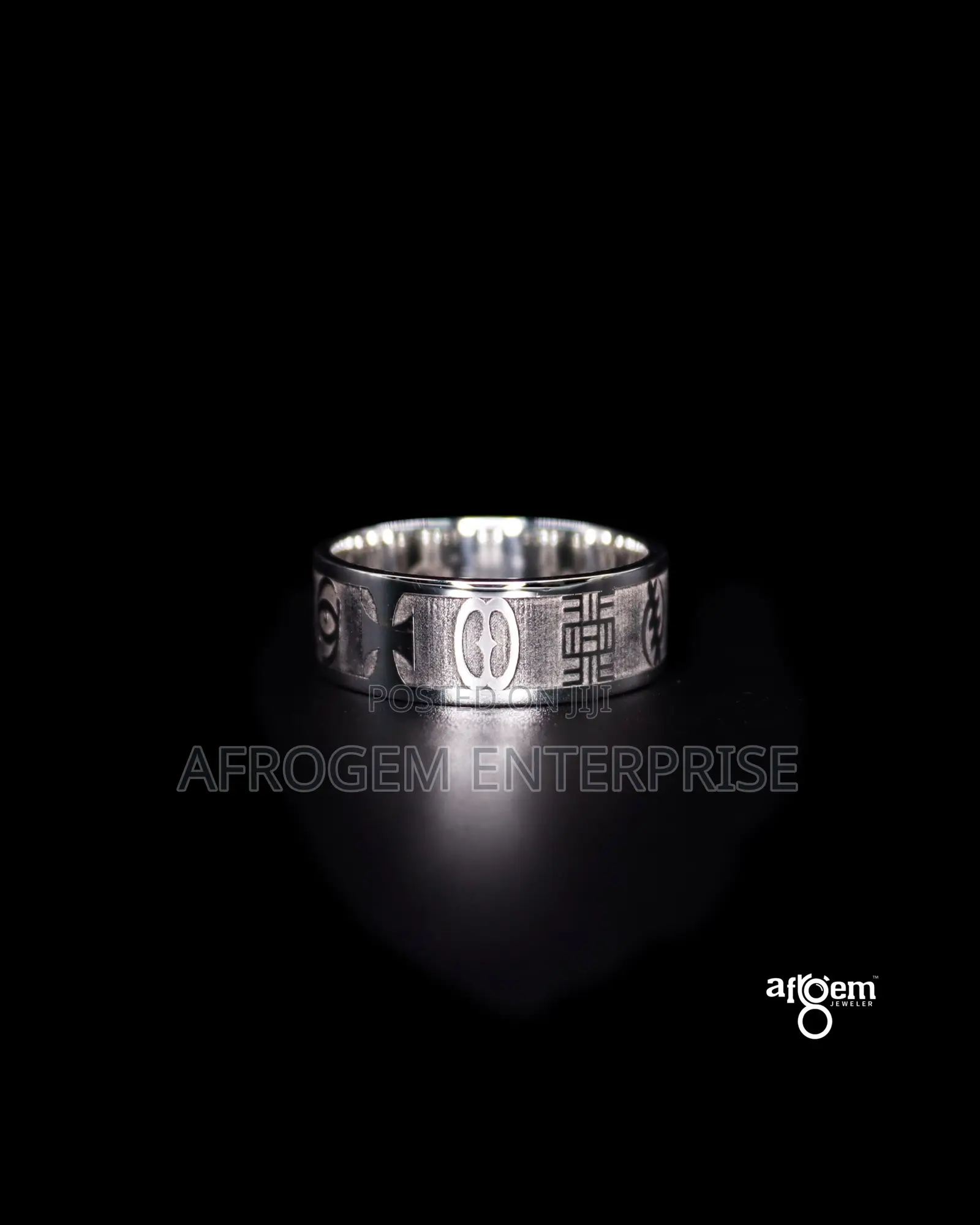 360 Adinkra Symbol Themed Ring