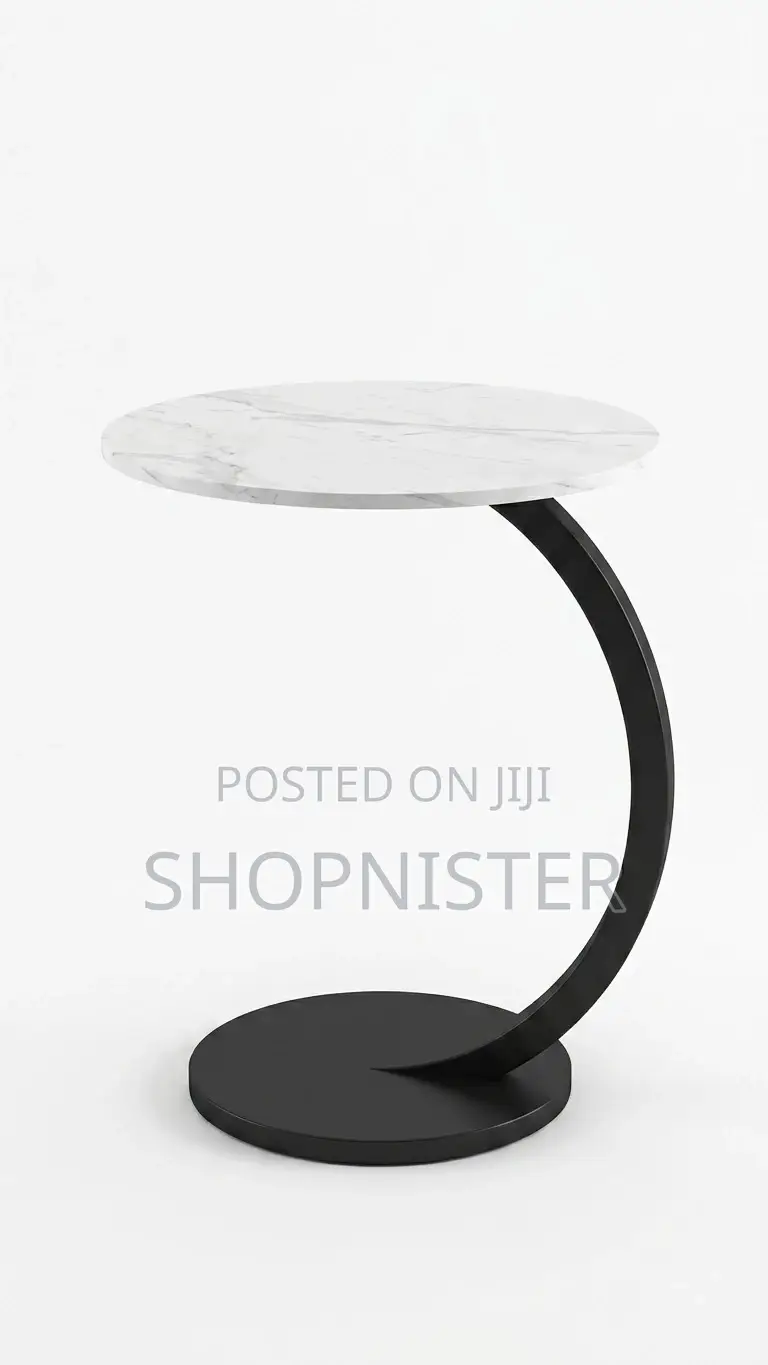 Premium Matte White Pedestal Side Table