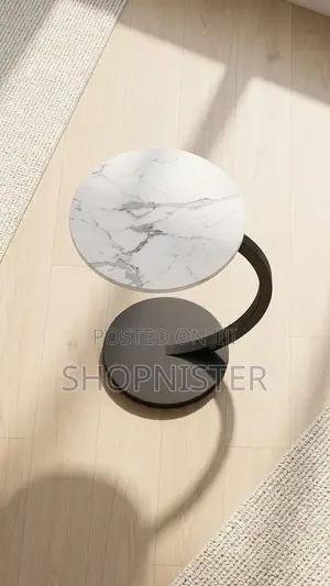 Premium Matte White Pedestal Side Table