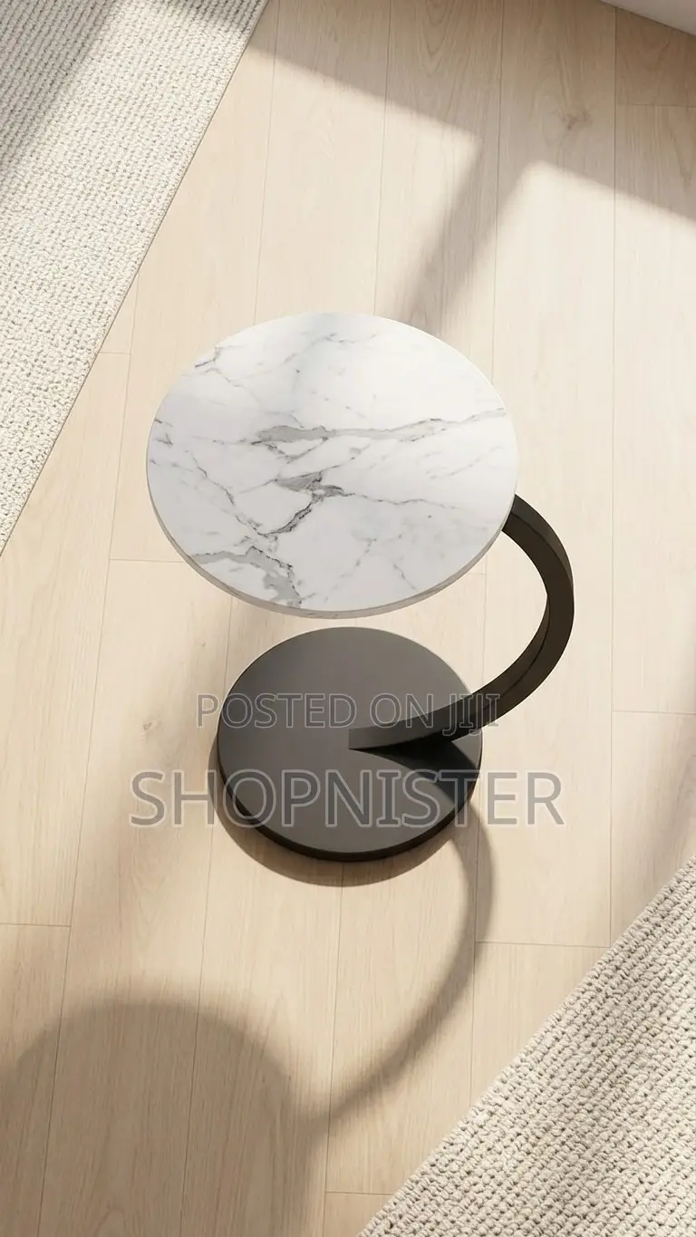 Premium Matte White Pedestal Side Table