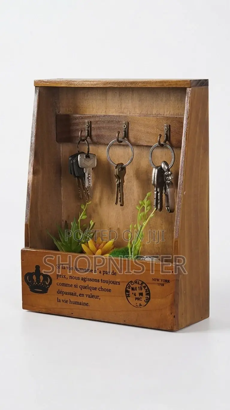 Vintage Wooden Key Holder Wall Organizer