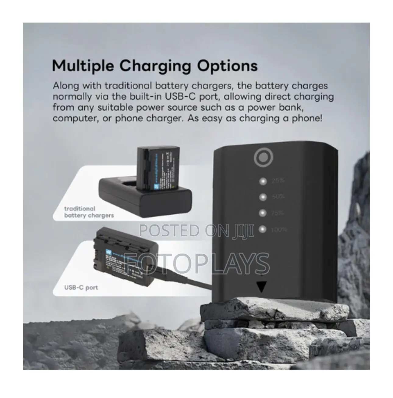 Digitalfoto Solution Np-Fz100 Battery Usb-C Charging Port for Sony
