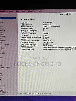 Laptop Apple MacBook Air 8GB Intel Core i5 SSD 256GB