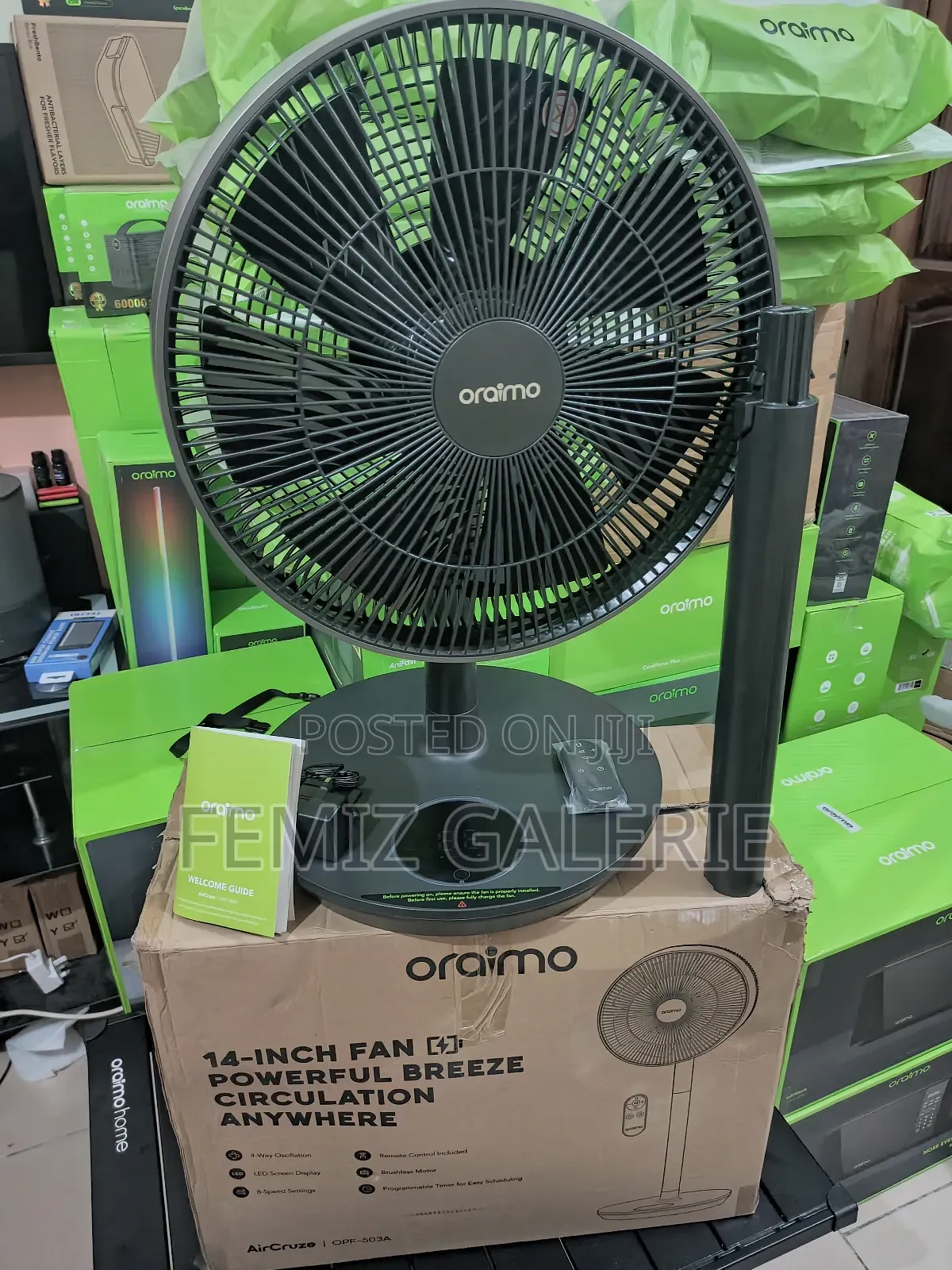 Oraimo Aircruze 14 Inch Rechargeable Pedestal Fan