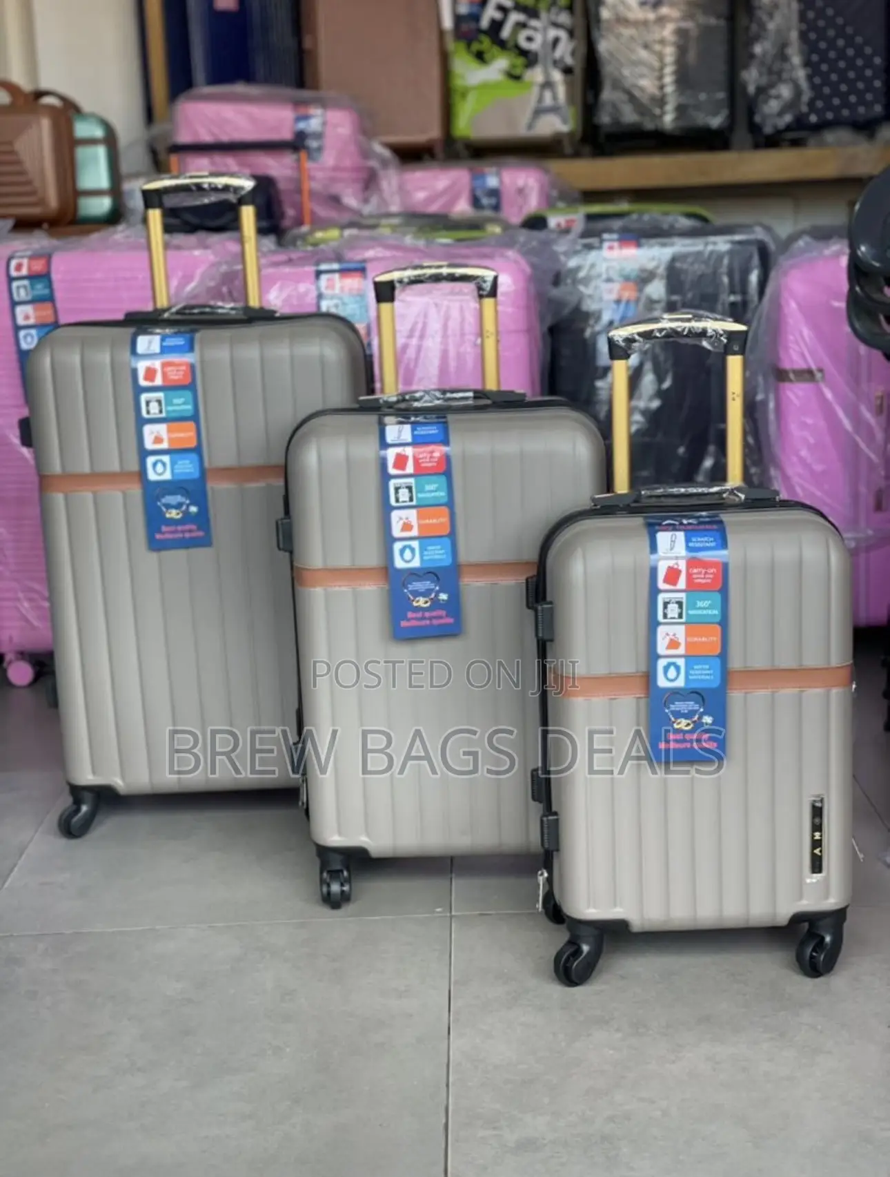 Newly Quality Ak 3set Fiber Anticrack Traveling Bag.