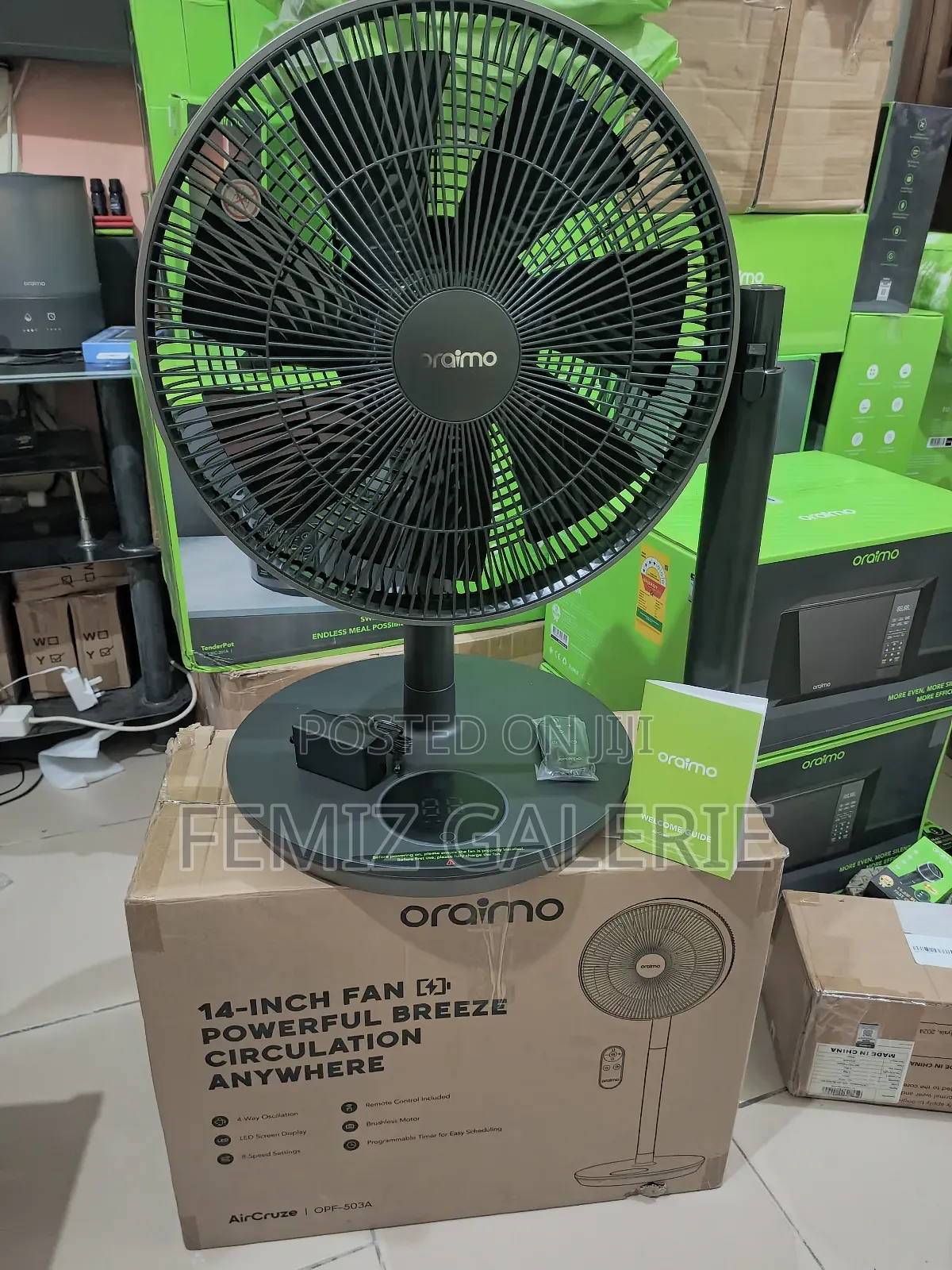 Oraimo Aircruze 14 Inch Rechargeable Pedestal Fan