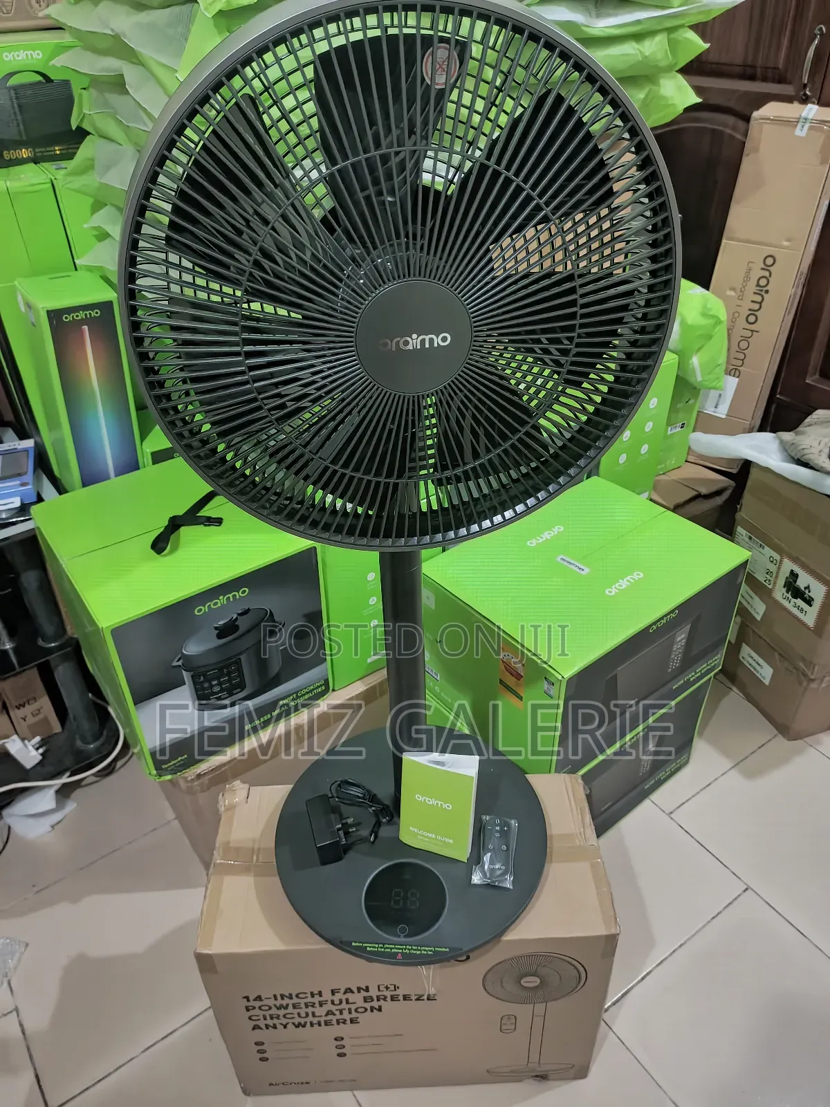 Oraimo Aircruze 14 Inch Rechargeable Pedestal Fan