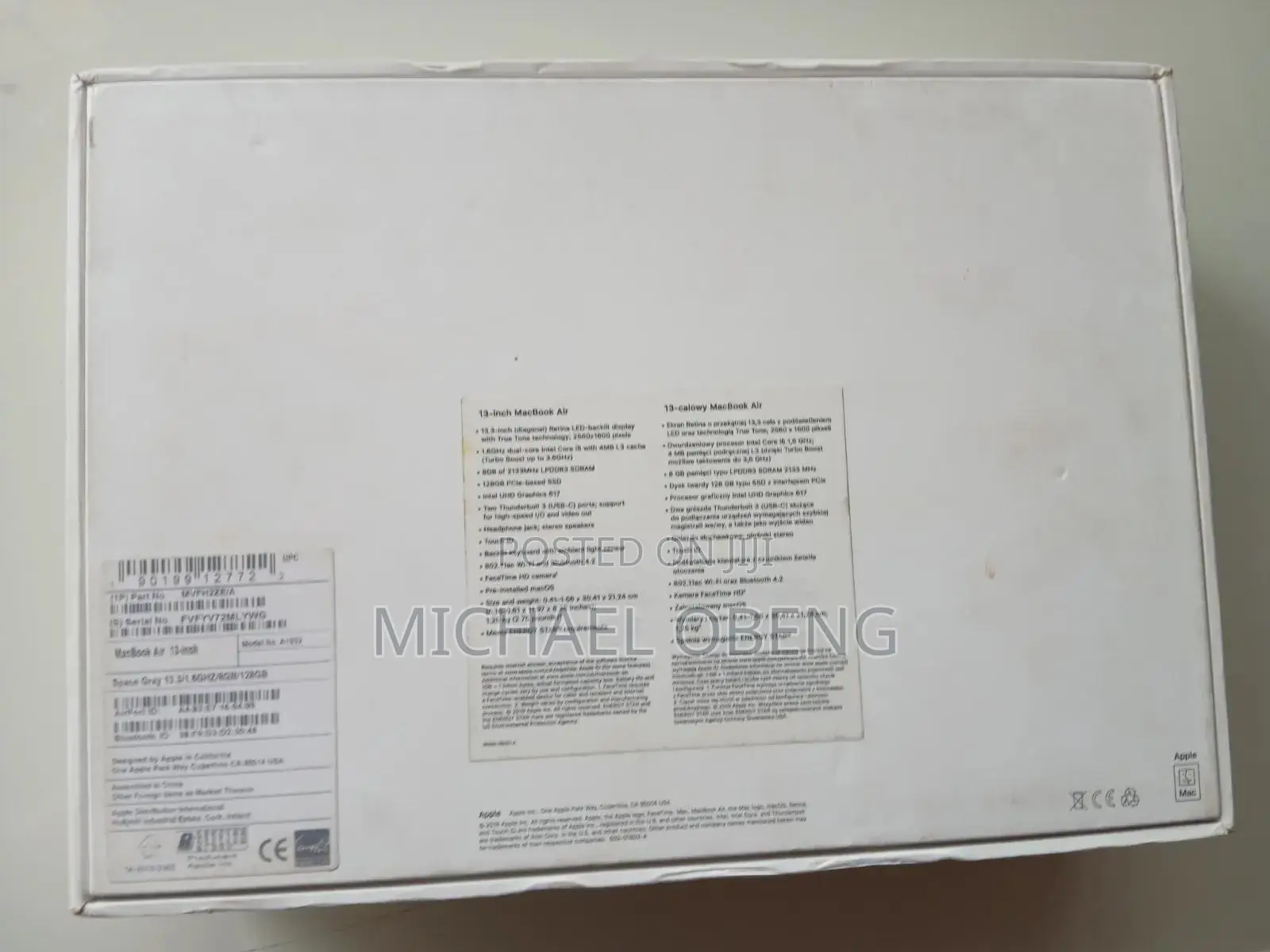Laptop Apple MacBook Air 2019 8GB Intel Core i5 SSD 128GB