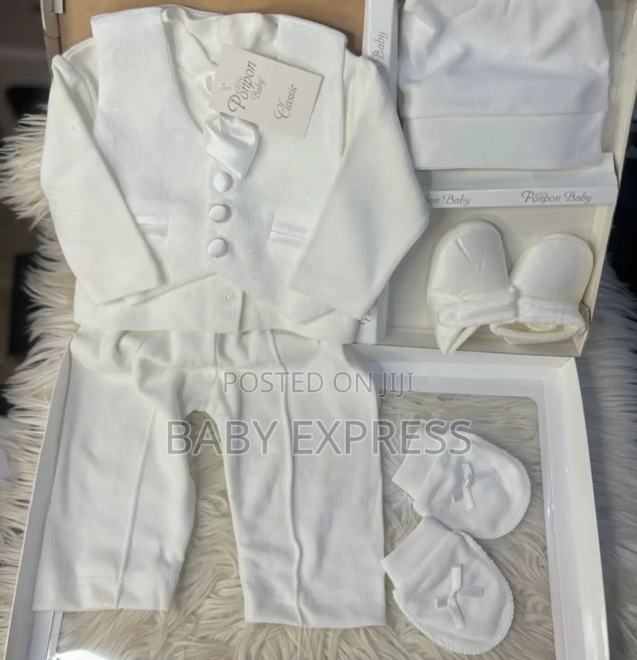 Newborn Christening Naming Ceremony Suit - Full 5-Piece Set