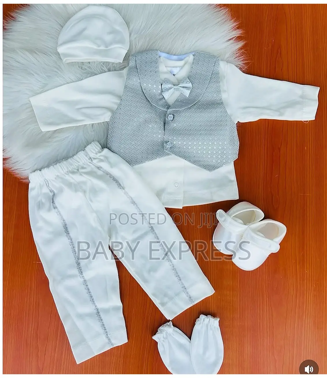 Newborn Christening Naming Ceremony Suit - Full 5-Piece Set